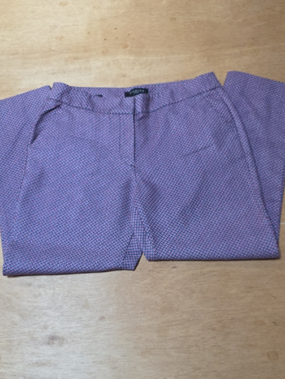 Talbots Heritage Navy and Red Microprint ankle dress pants SZ 8P